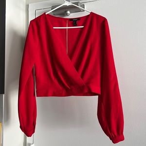 Red long sleeve festive top